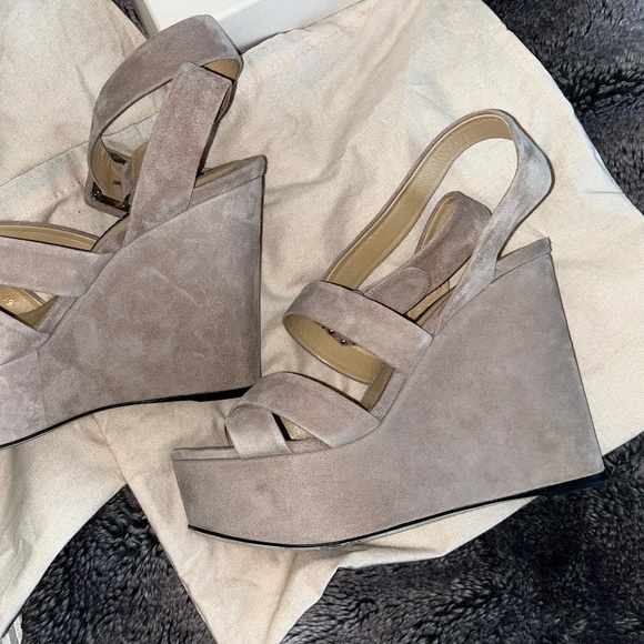 Sergio Rossi 140 mm platform wedges suede with strap around size 39 - Picture 6 of 8